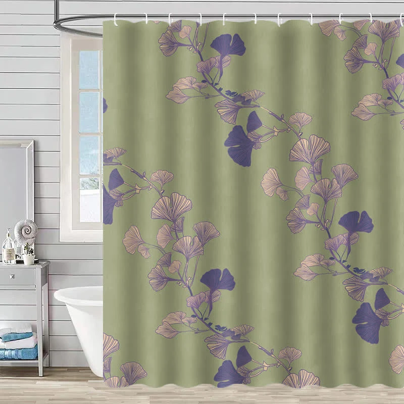 Duschvorhang mit Ginkgoblatt-Print
