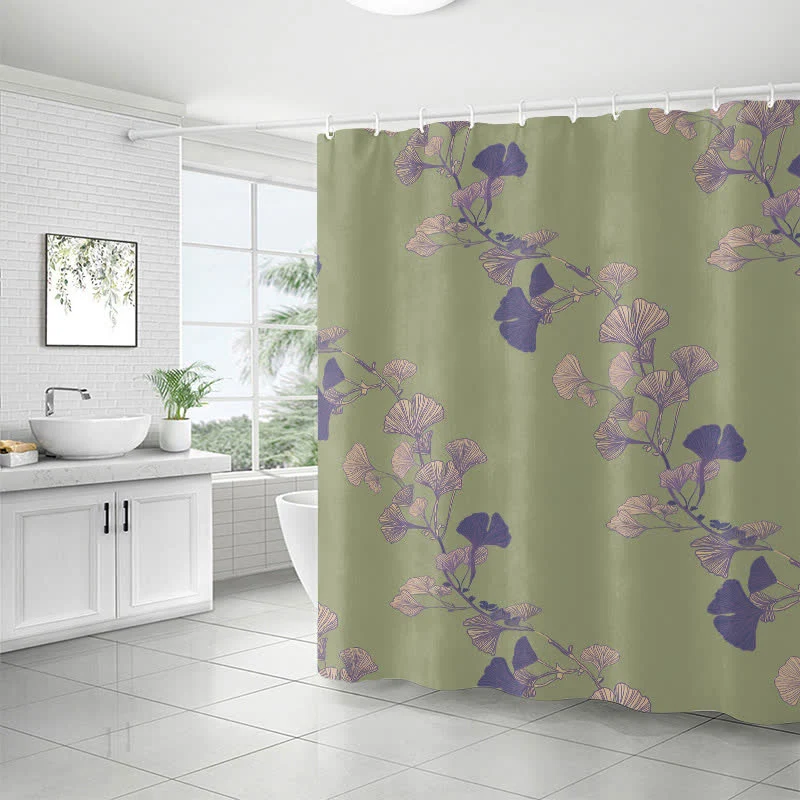 Duschvorhang mit Ginkgoblatt-Print