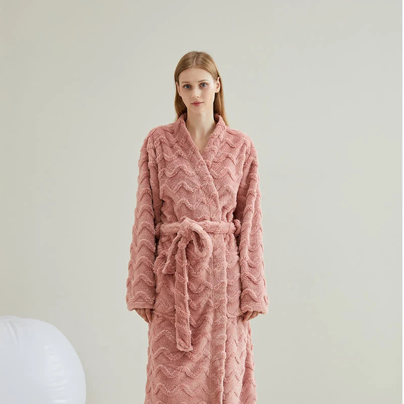 Unisex-Bademantel aus gewelltem Plüsch