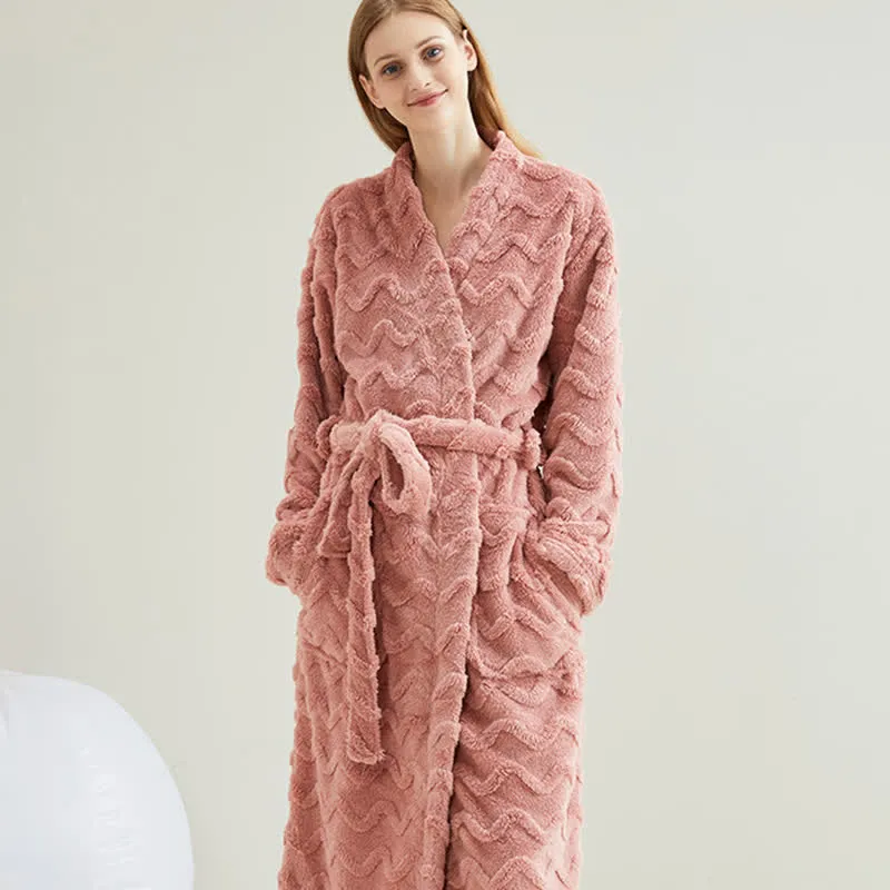 Unisex-Bademantel aus gewelltem Plüsch