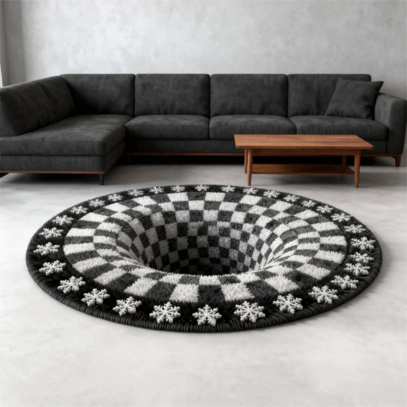 Ownkoti Black Hole 3D-karierter Teppich