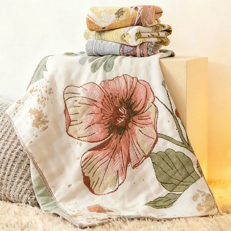 Ownkoti Elegantes, saugfähiges Küchenhandtuch aus Baumwolle mit Blumenmuster