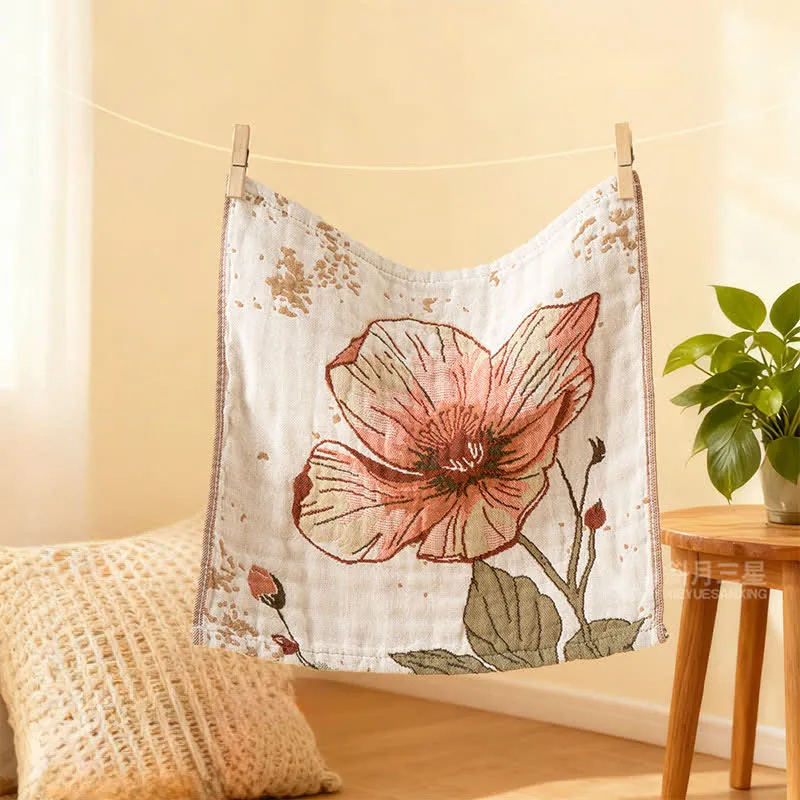 Ownkoti Elegantes, saugfähiges Küchenhandtuch aus Baumwolle mit Blumenmuster