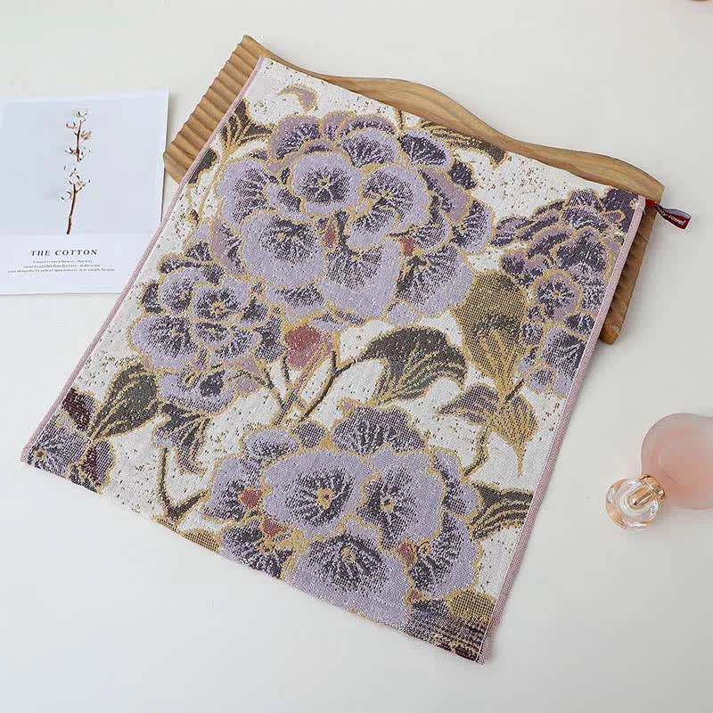 Ownkoti Luxuriöses, saugfähiges Küchenhandtuch aus Baumwolle mit Blumenmuster