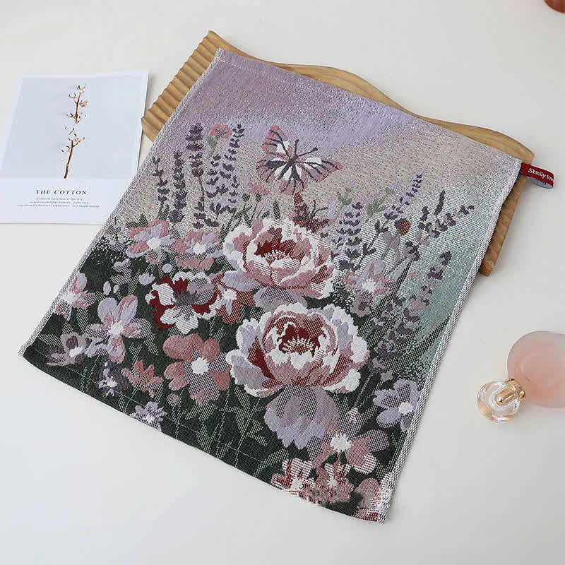 Ownkoti Luxuriöses, saugfähiges Küchenhandtuch aus Baumwolle mit Blumenmuster