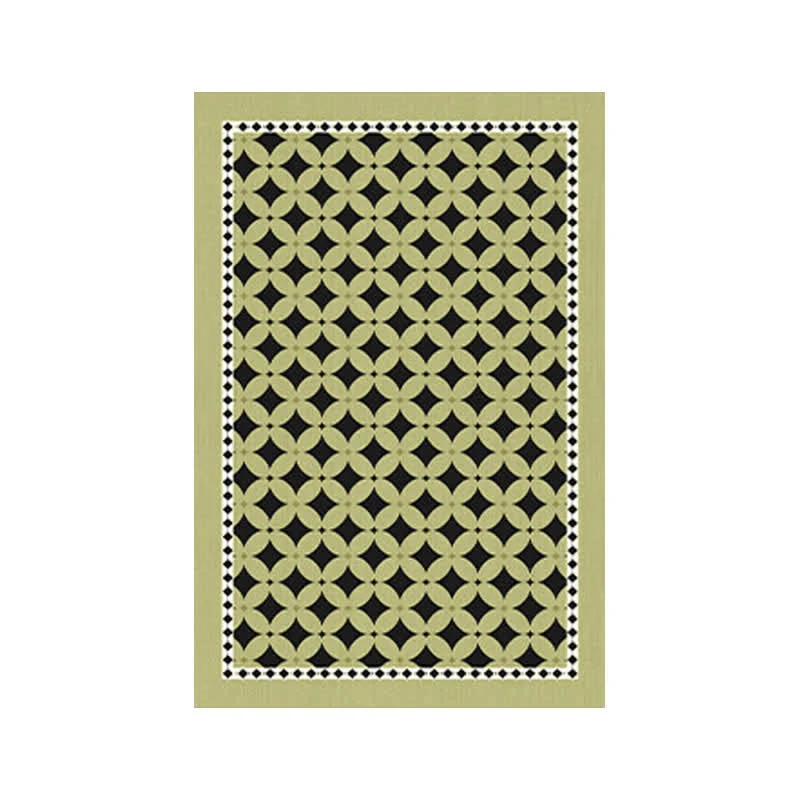 Grüner geometrischer Rauten-Teppich