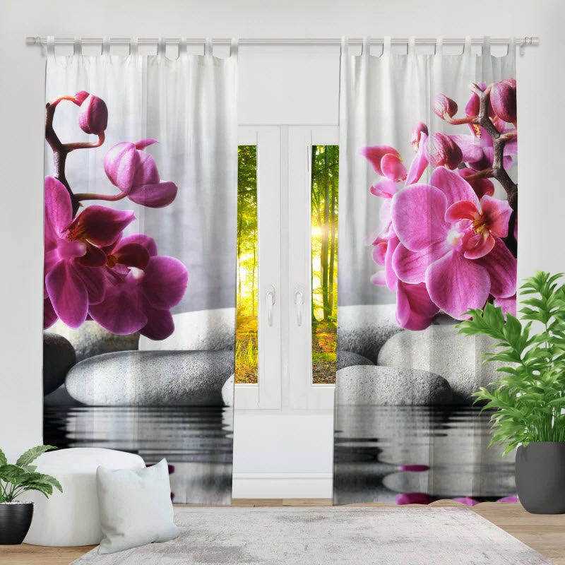 Fotovorhang "Orchidee auf Spasteinen"