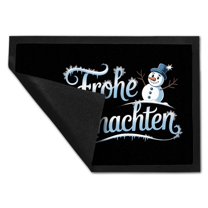 Frohe Weihnachten mit Schneemann Fußmatte in 35x50 cm