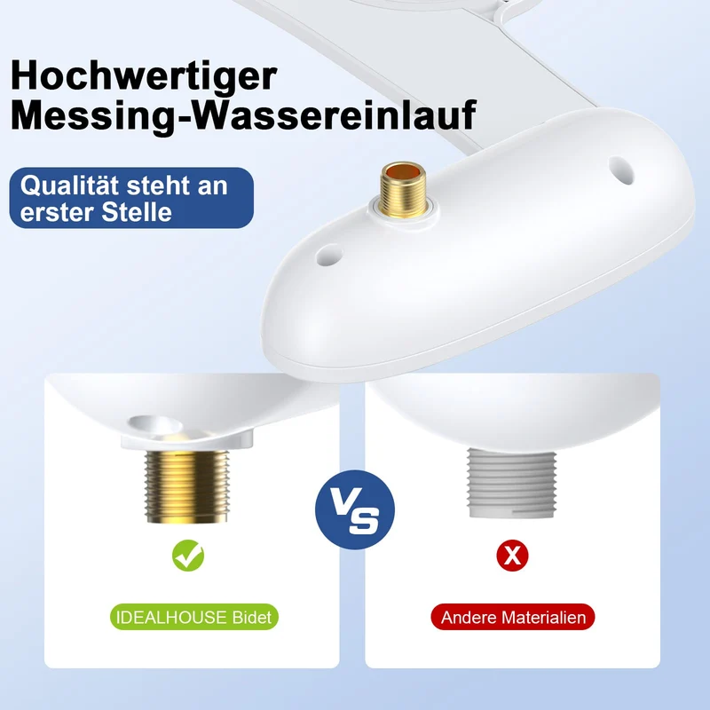 Garvee Bidet Sovrapposizione Ultra-Sottile Inserto WC Doppia Bocchetta Pressione Regolabile Bianco per Bagno di Casa