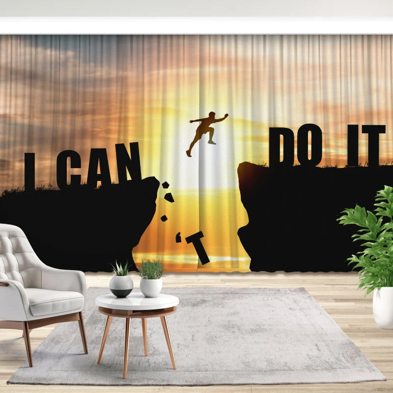 Fotovorhang "Spruch - Motivation: I CAN DO IT"