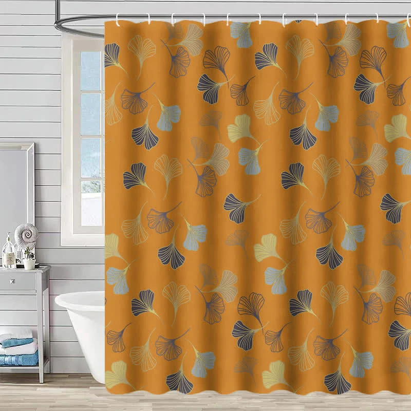 Eleganter Duschvorhang mit Ginkgoblatt-Print