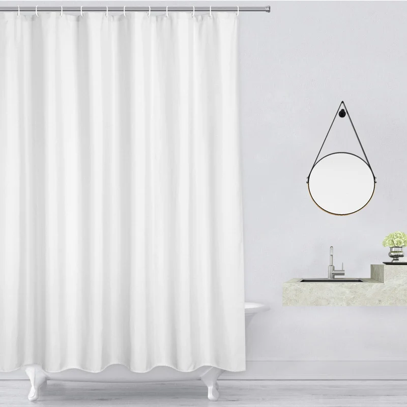 Tenda Doccia Garvee Bagno 240GSM Poliestere Effetto Lino Bianco 122x183 cm Qualità Hotel Inclusi Ganci