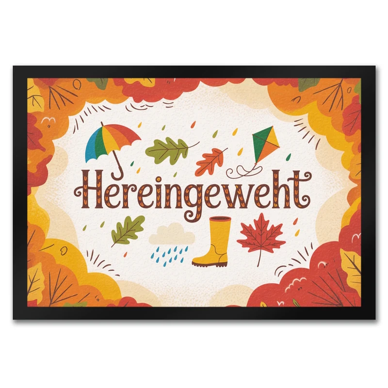 Hereingeweht Fußmatte in 35x50 cm mit Herbstmotiven