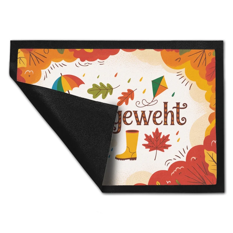 Hereingeweht Fußmatte in 35x50 cm mit Herbstmotiven