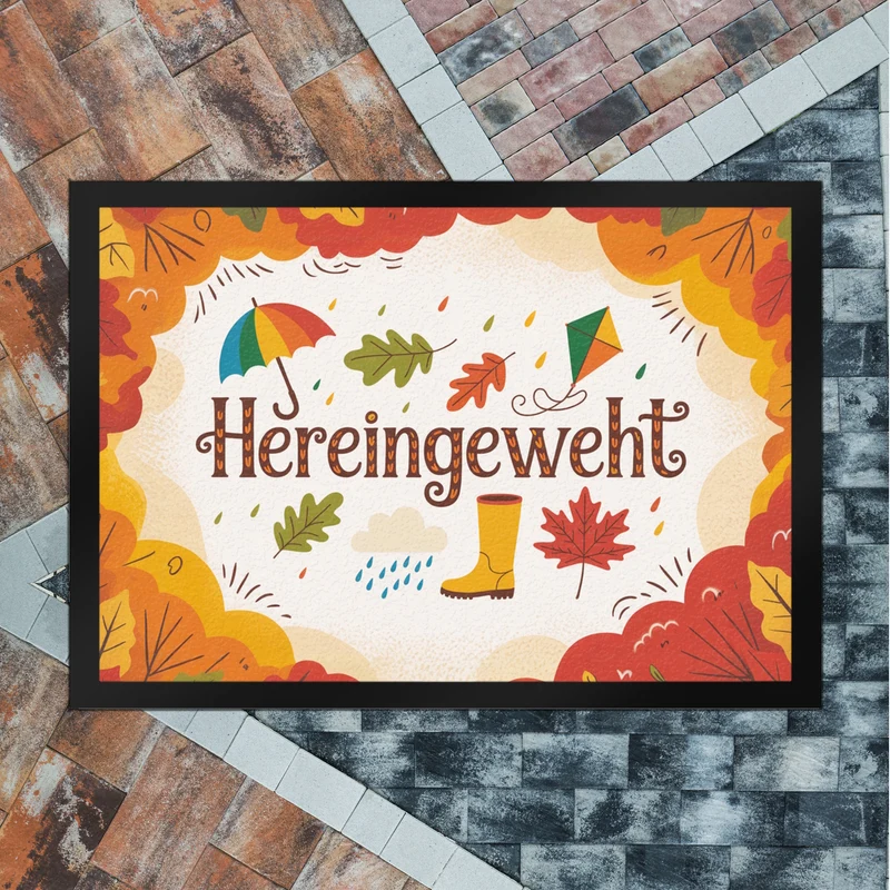 Hereingeweht Fußmatte in 35x50 cm mit Herbstmotiven