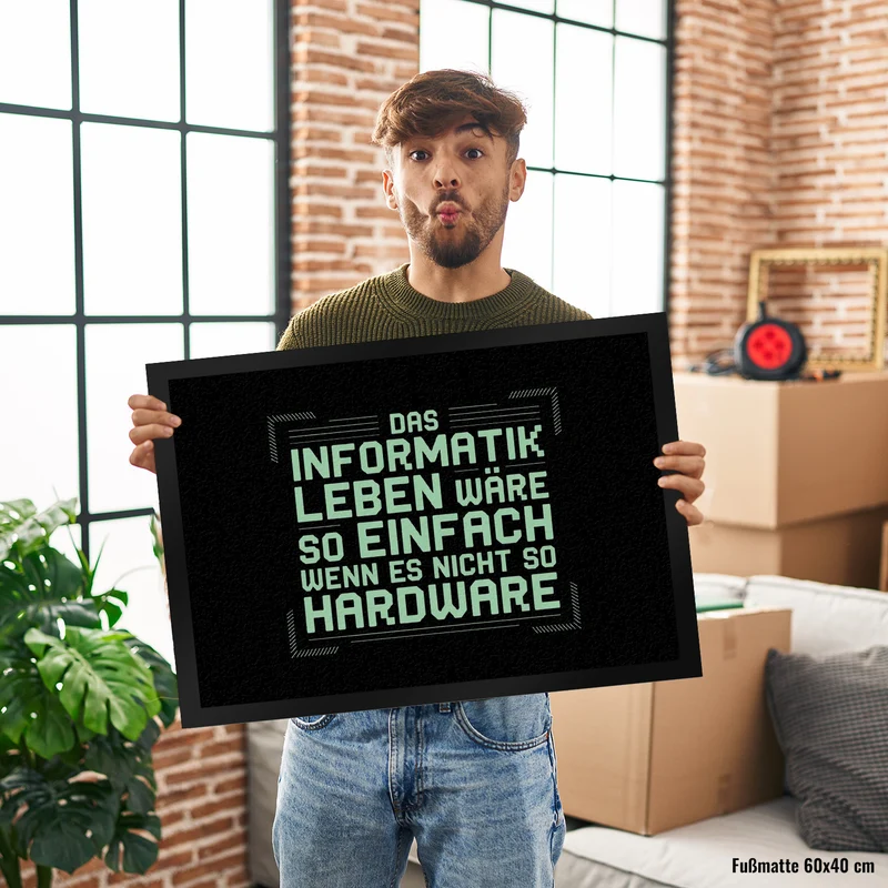 Das Leben nicht so Hardware Fußmatte in 35x50 cm für Informatiker