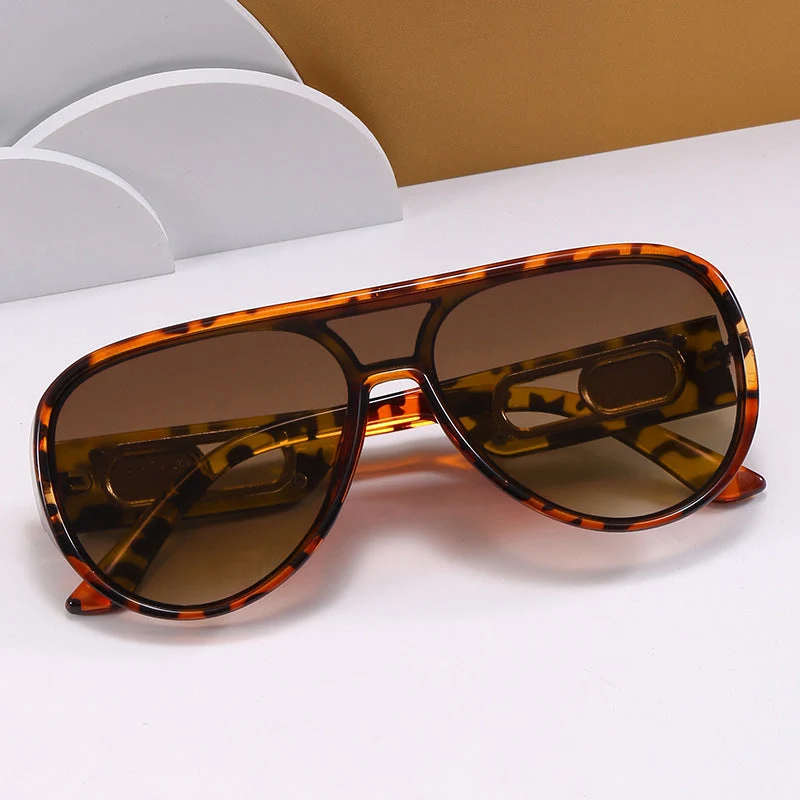 Dame Elegant Oversized-solbriller med designer-detaljer Luvikno