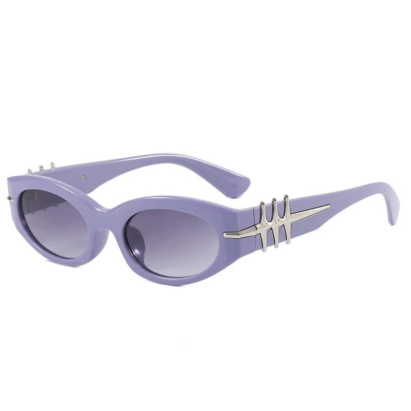 Dame elegant Cat-Eye solbriller med moteriktige aksenter Luvikno