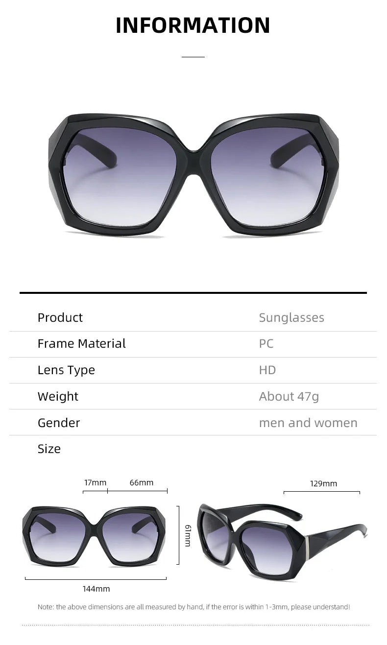 Dame Designer-solbrille i innovativ polygon-design Luvikno