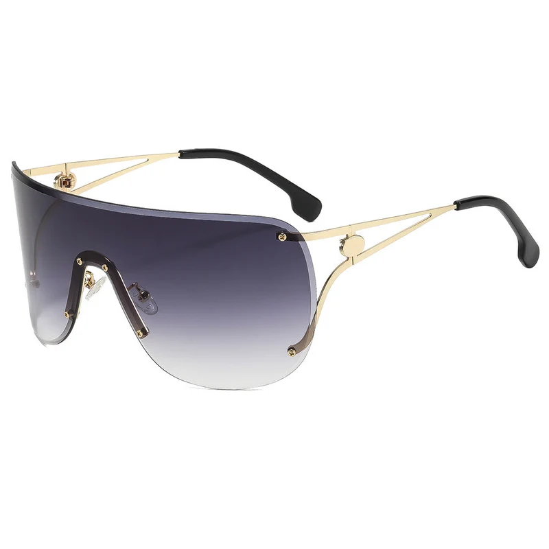 Dame visir-lignende solbrille med elegant metallramme Luvikno
