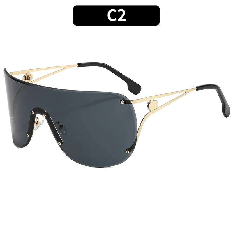 Dame visir-lignende solbrille med elegant metallramme Luvikno