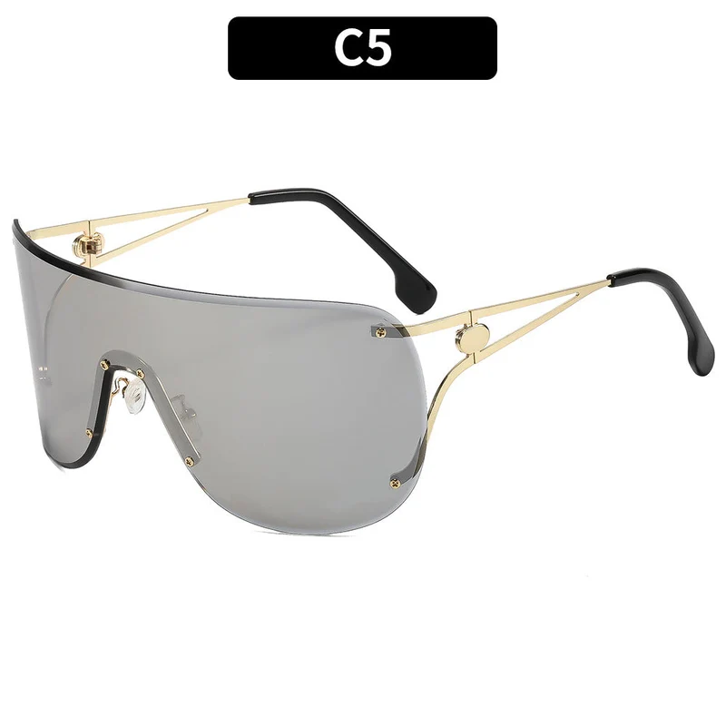Dame visir-lignende solbrille med elegant metallramme Luvikno