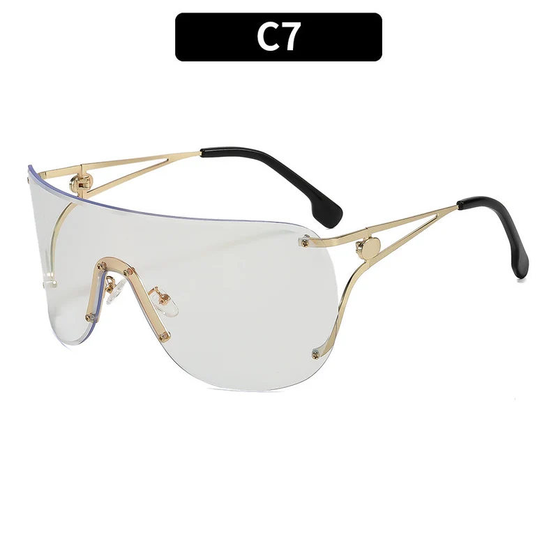 Dame visir-lignende solbrille med elegant metallramme Luvikno