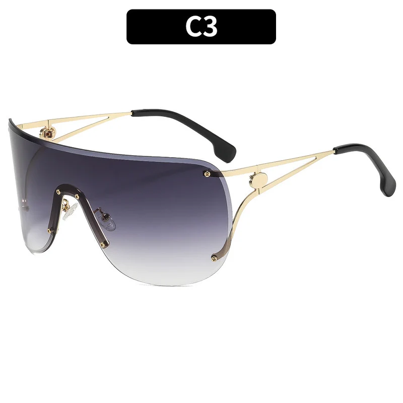 Dame visir-lignende solbrille med elegant metallramme Luvikno