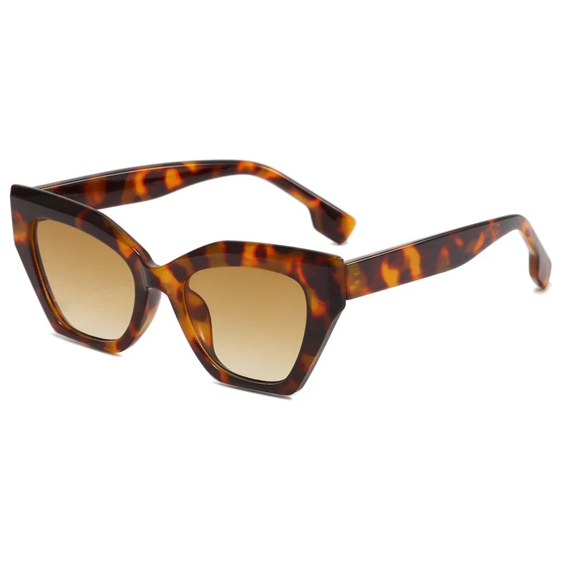 Dame asymmetrisk oversized solbriller med trendy ramme Luvikno