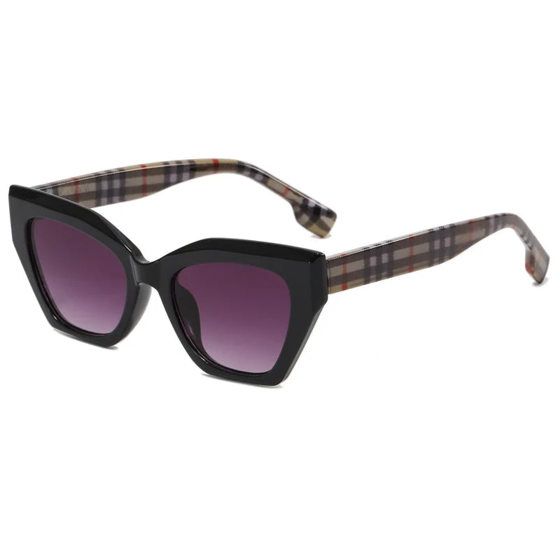 Dame asymmetrisk oversized solbriller med trendy ramme Luvikno