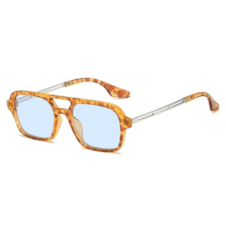 Dame designer solbrille med blå linser Luvikno