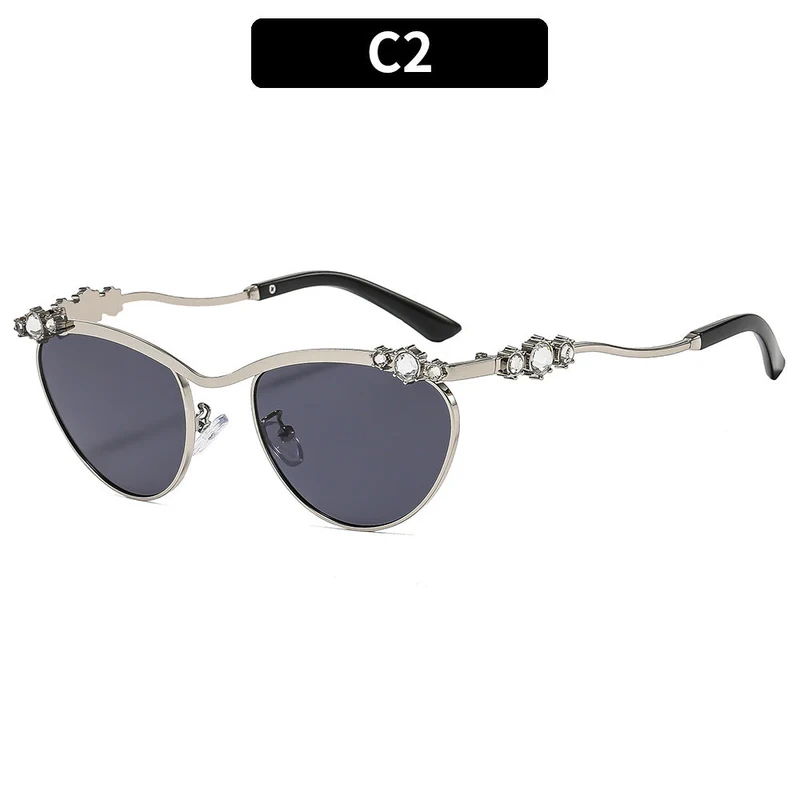 Dame Designer-solbrille med glitrende detaljer Luvikno