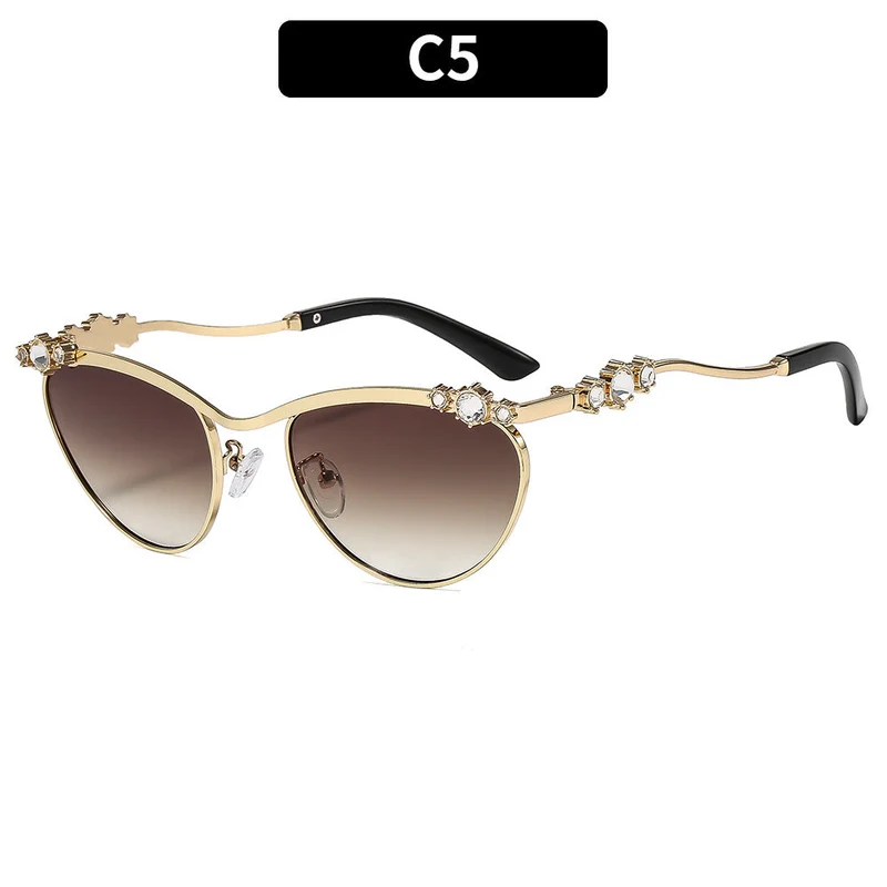 Dame Designer-solbrille med glitrende detaljer Luvikno