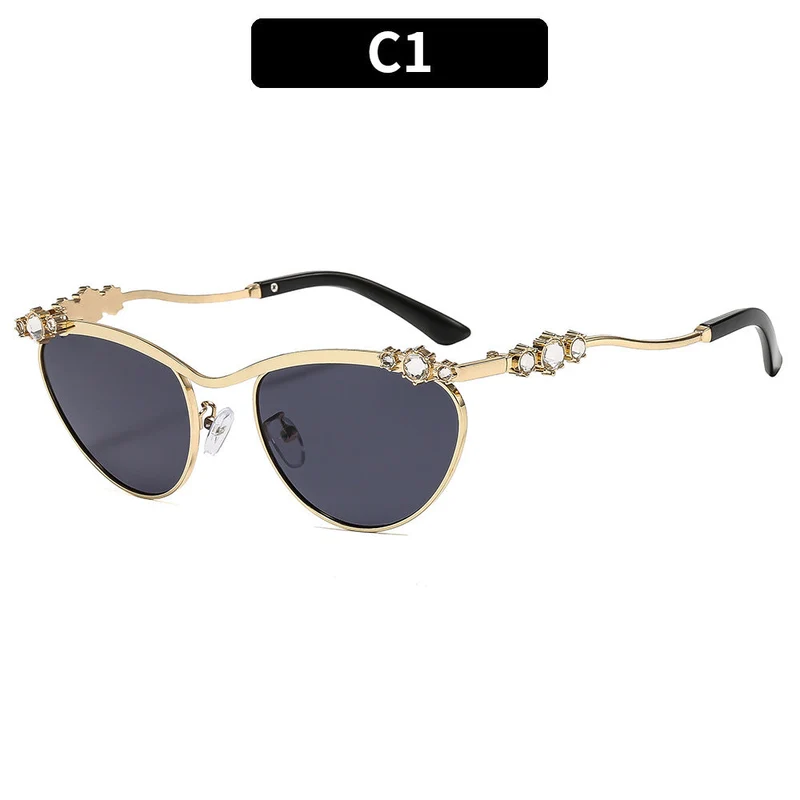 Dame Designer-solbrille med glitrende detaljer Luvikno