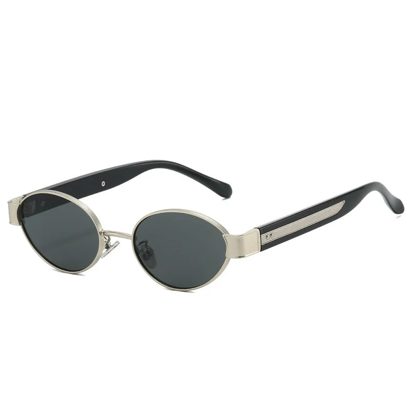 Dame solbrille i moderne, ovale ramme med harmonisk fargekombinasjon Luvikno
