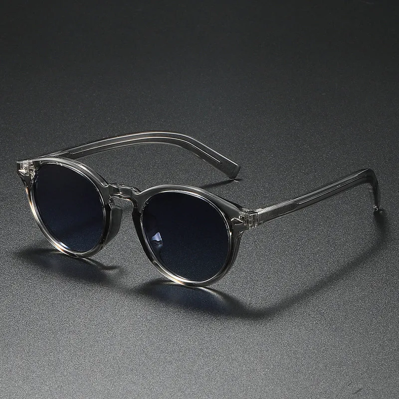 Dame Rund-solbrille med transparent ramme og reflekterende glass Luvikno