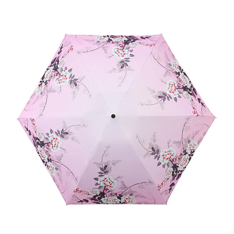 Dames Elegant Paraply med utsøkt blomsterdesign Luvikno
