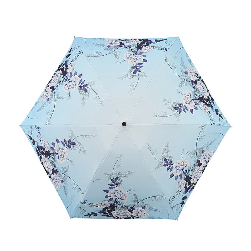 Dames Elegant Paraply med utsøkt blomsterdesign Luvikno