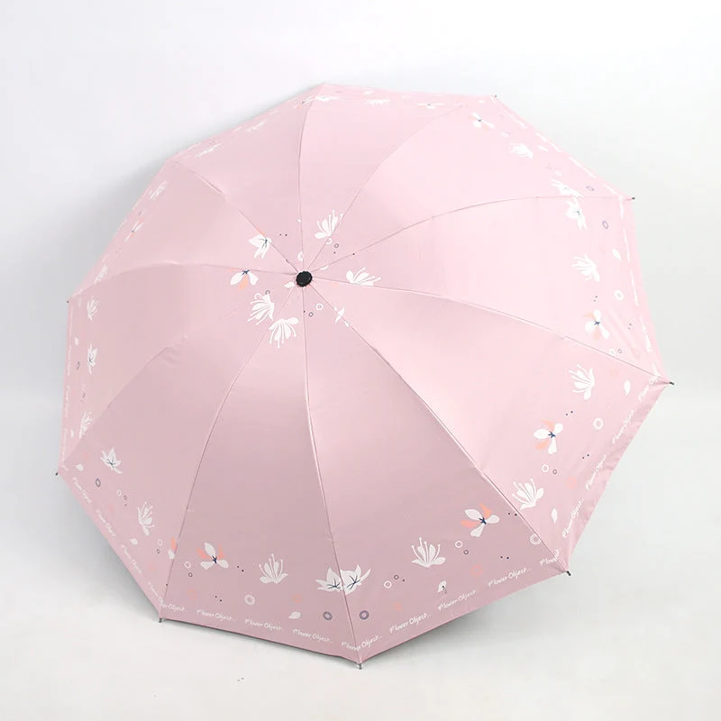 Kvinne elegant paraply med blomstertrykk design Luvikno