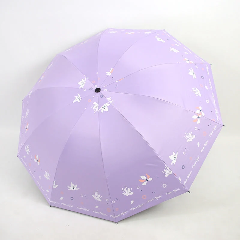 Kvinne elegant paraply med blomstertrykk design Luvikno