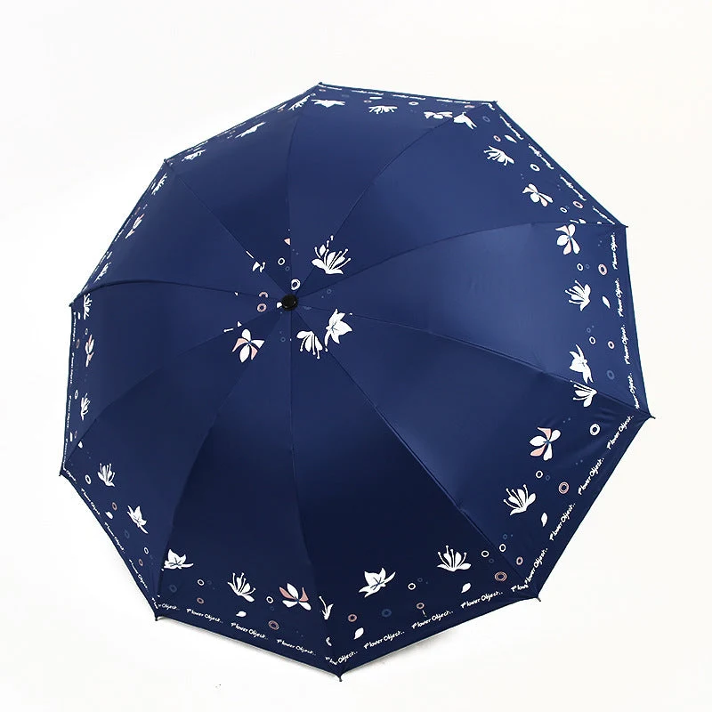 Kvinne elegant paraply med blomstertrykk design Luvikno