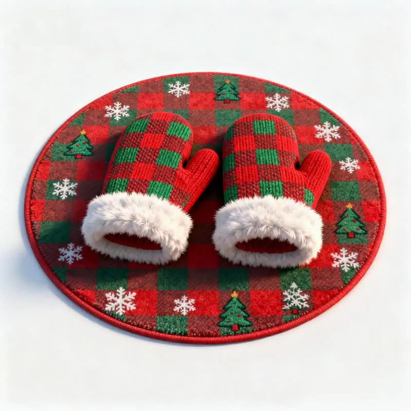 Ownkoti Weihnachtsstrumpf-Teppich mit 3D-Effekt