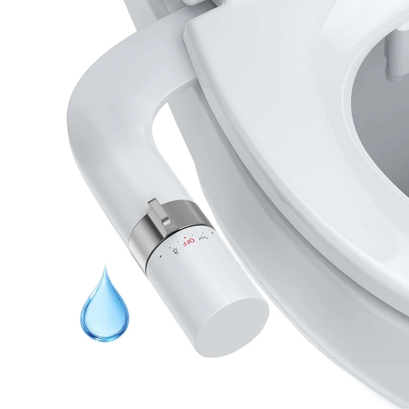 Garvee Bidet Aufsatz Slim Non Elettrico con Doppeldüsen Autopulenti per WC Standard, Uso Quotidiano, ABS Resistente, Design Ultra Sottile, Regolazione Pressione Acqua