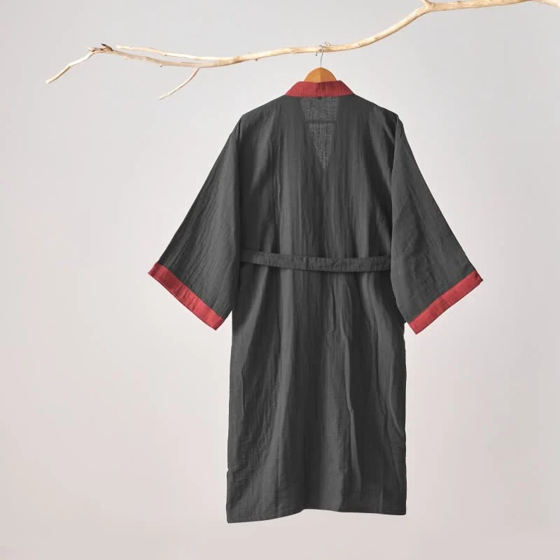 Ownkoti – Minimalistischer Kimono-Bademantel aus fester Baumwollgaze