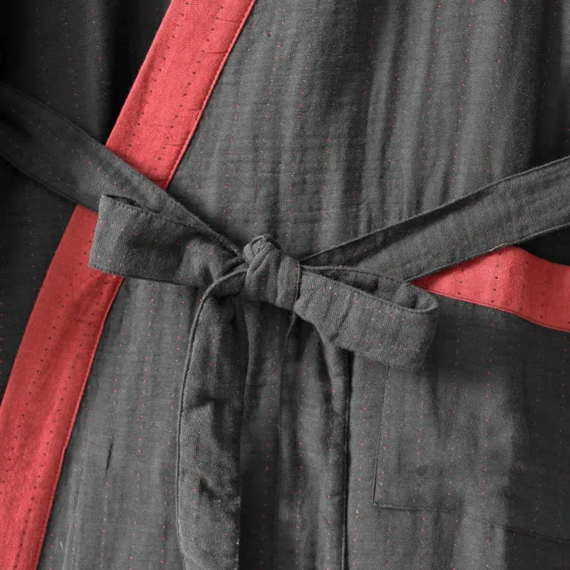 Ownkoti – Minimalistischer Kimono-Bademantel aus fester Baumwollgaze