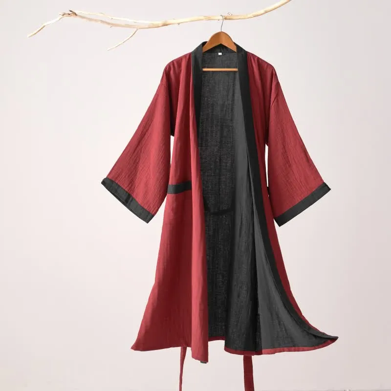 Ownkoti – Minimalistischer Kimono-Bademantel aus fester Baumwollgaze