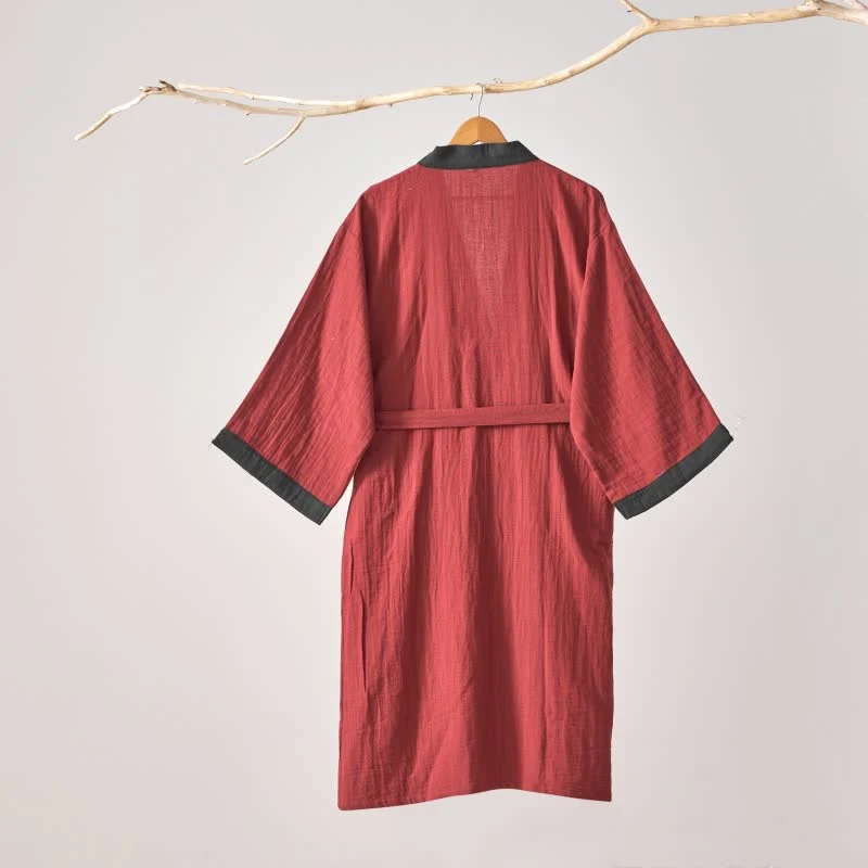 Ownkoti – Minimalistischer Kimono-Bademantel aus fester Baumwollgaze