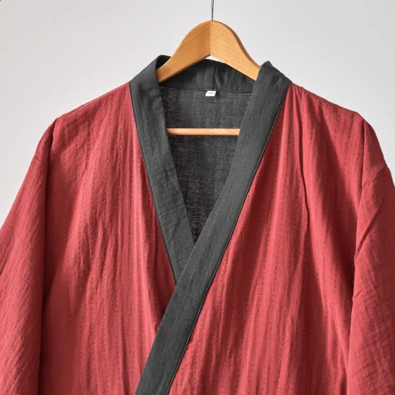 Ownkoti – Minimalistischer Kimono-Bademantel aus fester Baumwollgaze