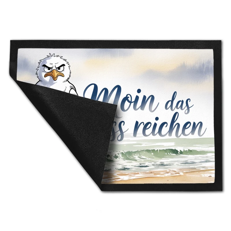 Möwe Aquarell Moin Spruch Fußmatte in 35x50 cm für Nordseefans