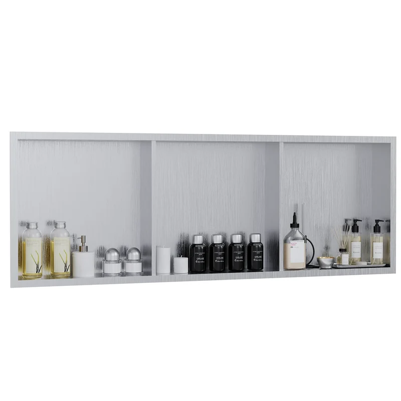 Garvee Nicchia Doccia in Acciaio Inossidabile 30,5x91,4 cm, 3 Ripiani, Montaggio Incassato, Per Bagno e Cucina, Rivestimento Impermeabile, Design Moderno